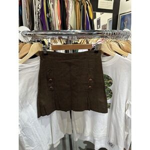 Vintage 90s Rene Rene Brown Plaid Pocketed Mini Clueless Skirt Size Small